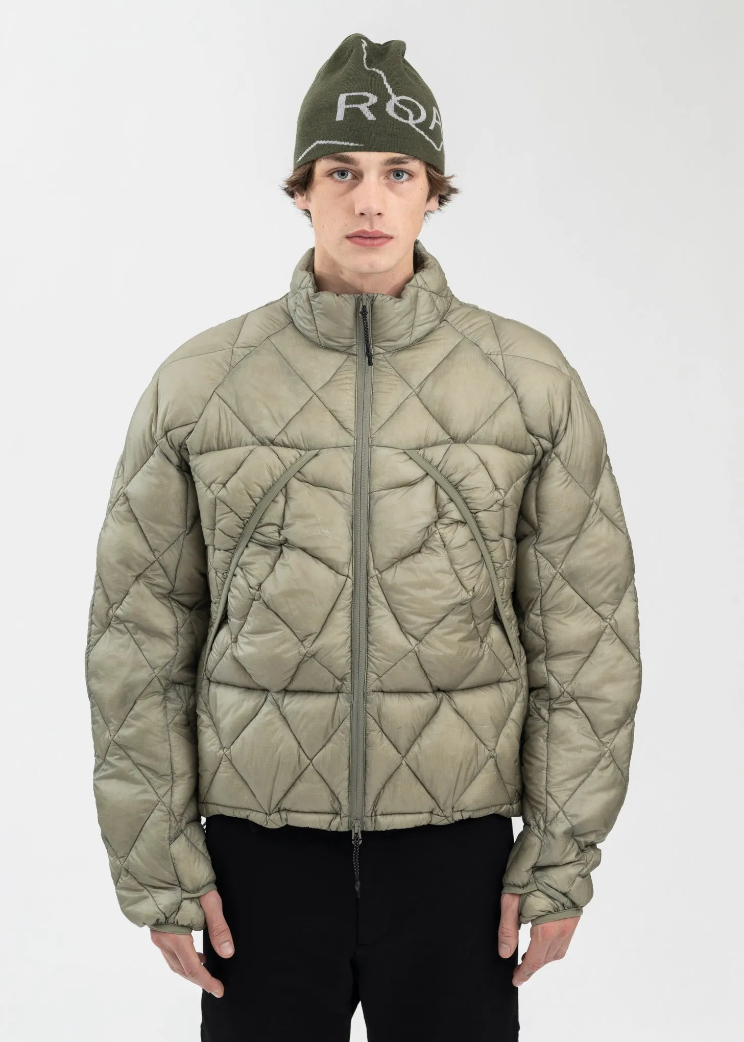 GREY GREEN LIGHT DOWN JACKET