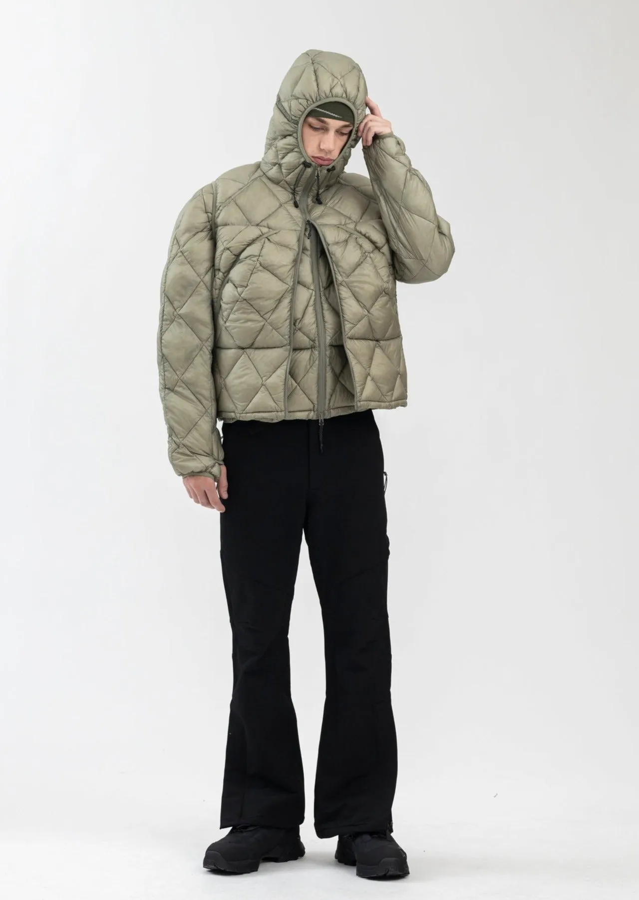 GREY GREEN LIGHT DOWN JACKET