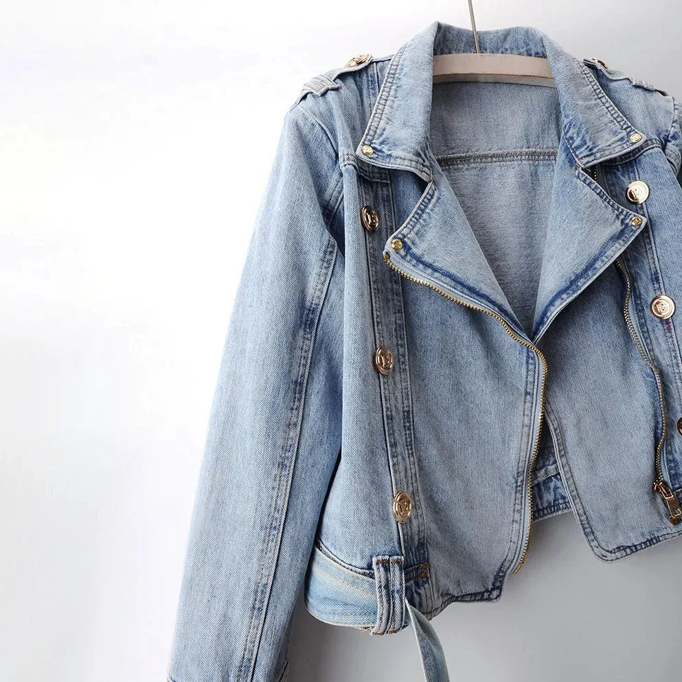 Harper Cropped Denim Jacket