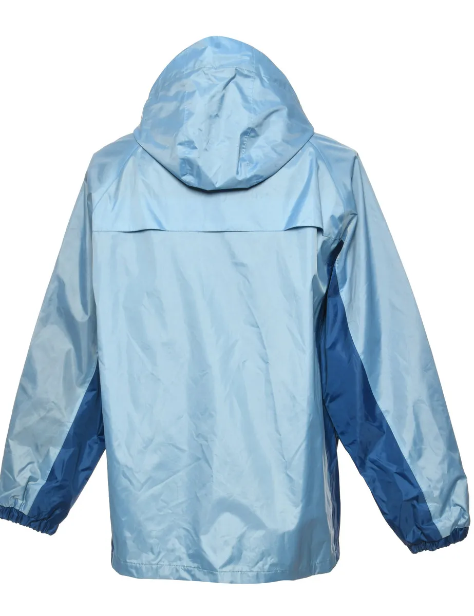 Hooded Light Blue Nylon Jacket - L