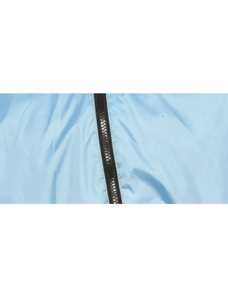 Hooded Light Blue Nylon Jacket - L