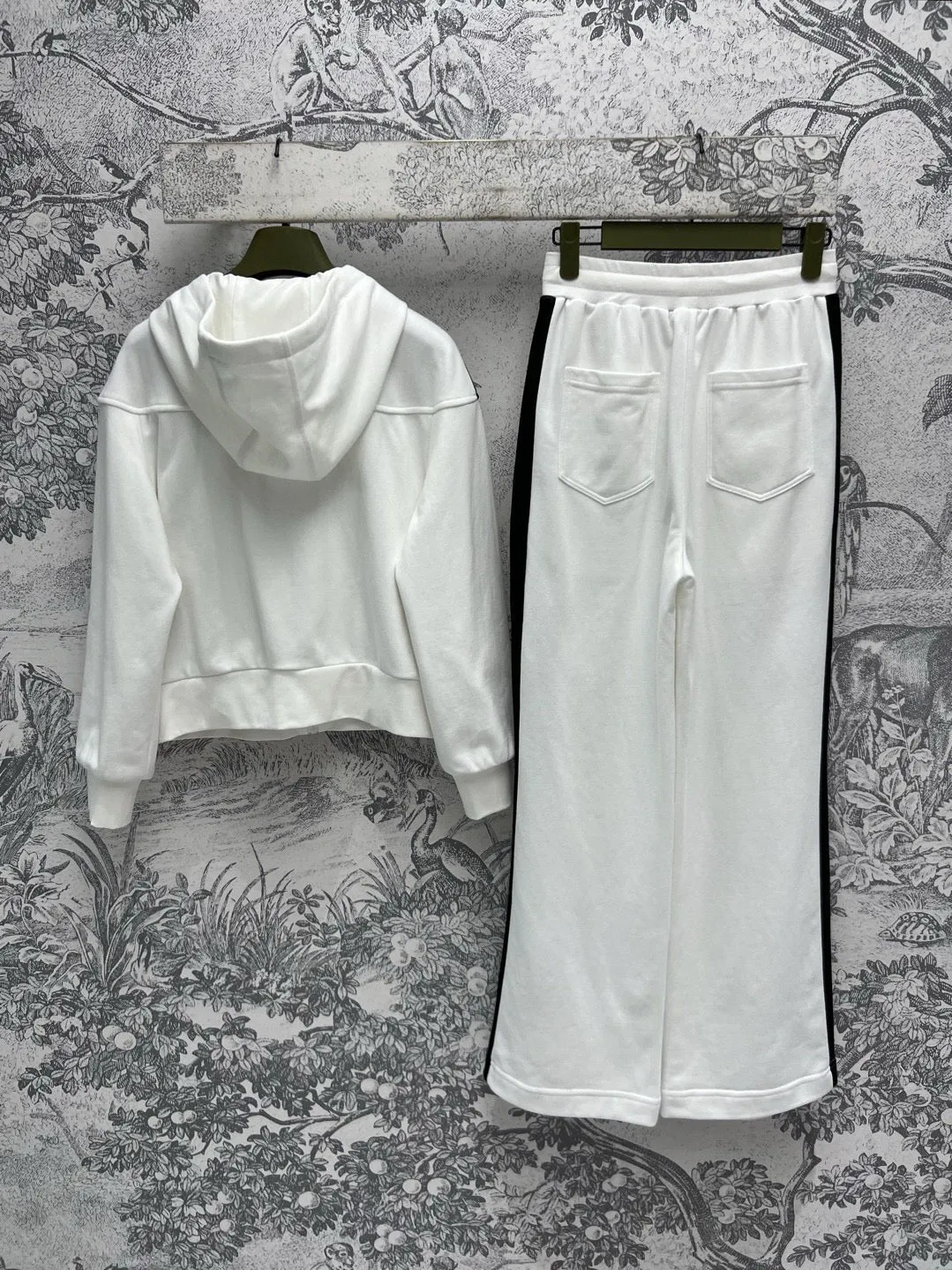 Hooded Zipper Sweatshirt   Chic Wide Leg Pants