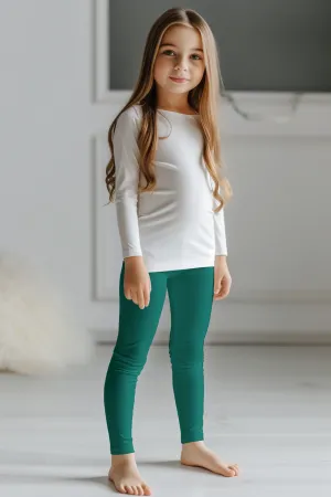 Jade Green UV 50  Lucy Recyclable Cute Stretchy Leggings - Kids