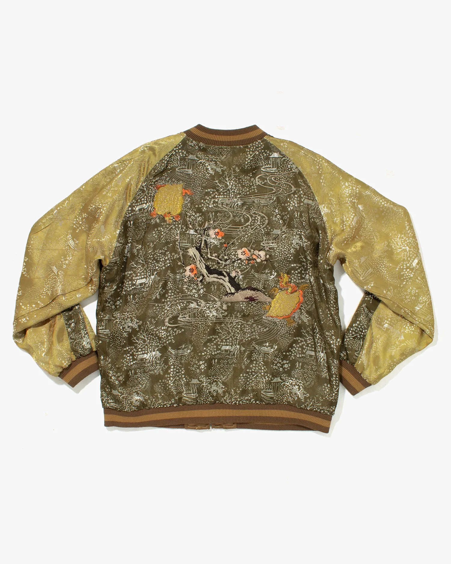 Japanese Repro Souvenir Jacket, Reversible, Brown with Dragon - L