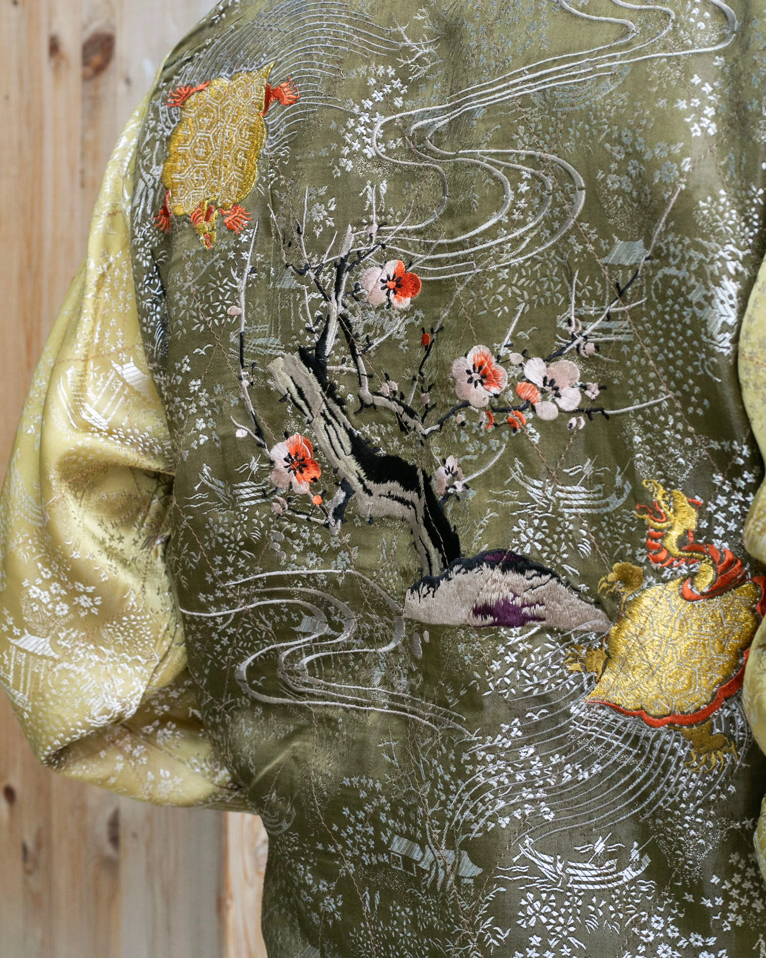 Japanese Repro Souvenir Jacket, Reversible, Brown with Dragon - L