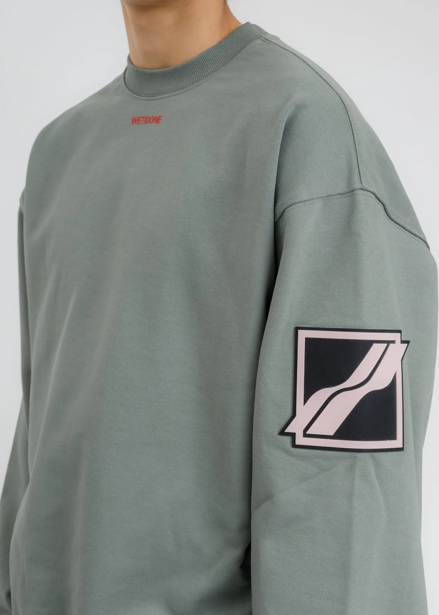 Khaki WE11DONE Big Logo Arm Sweatshirt