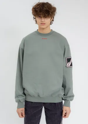 Khaki WE11DONE Big Logo Arm Sweatshirt