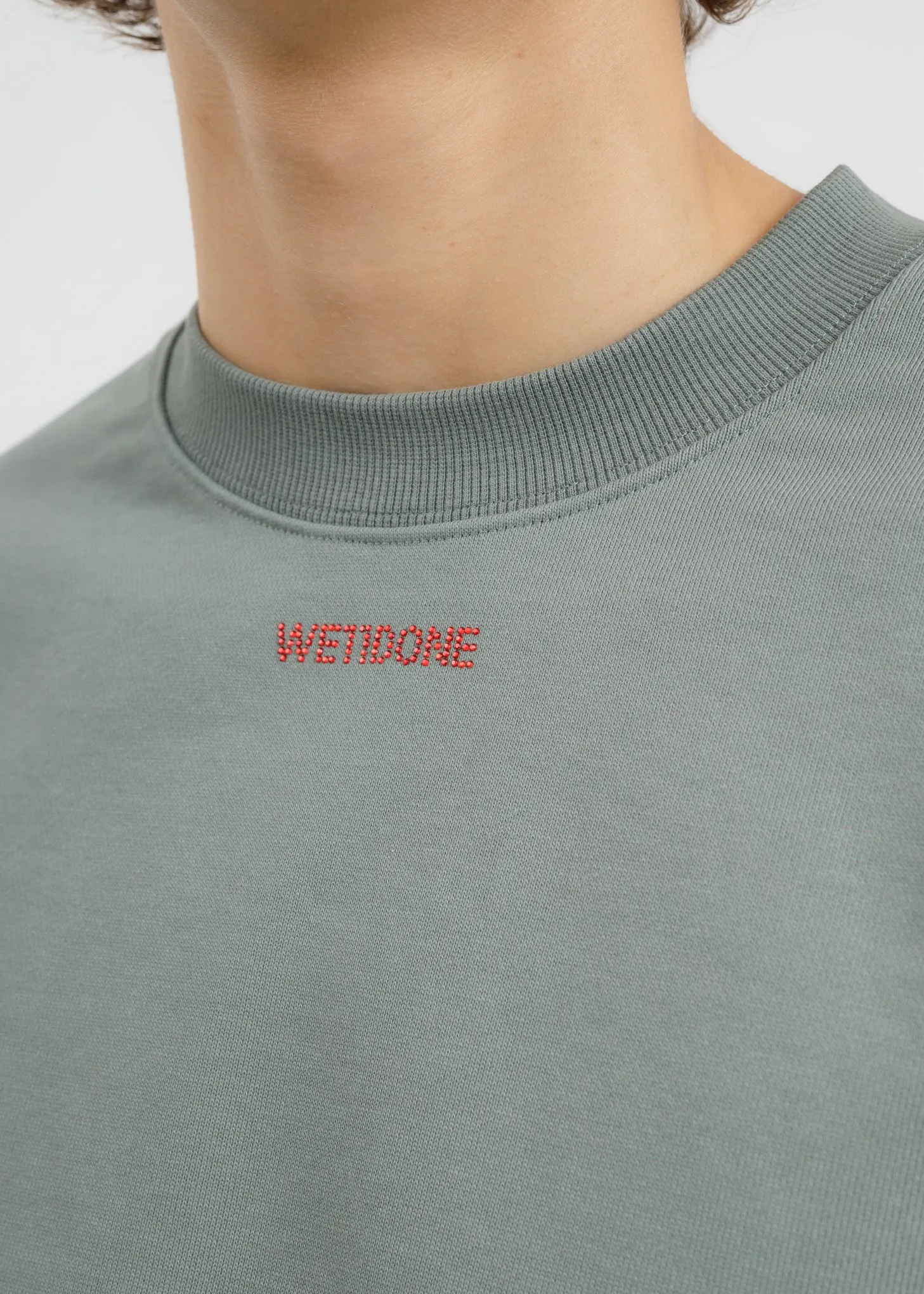 Khaki WE11DONE Big Logo Arm Sweatshirt
