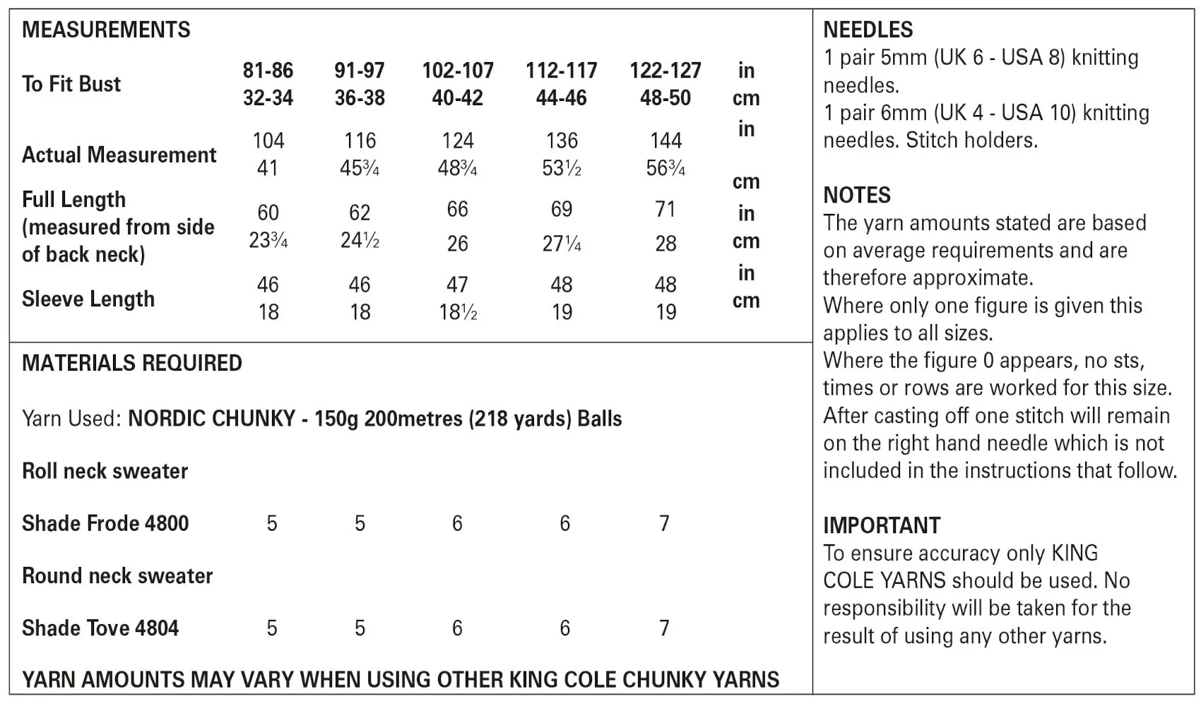 King Cole Chunky Knitting Pattern - Ladies Sweaters (5903)