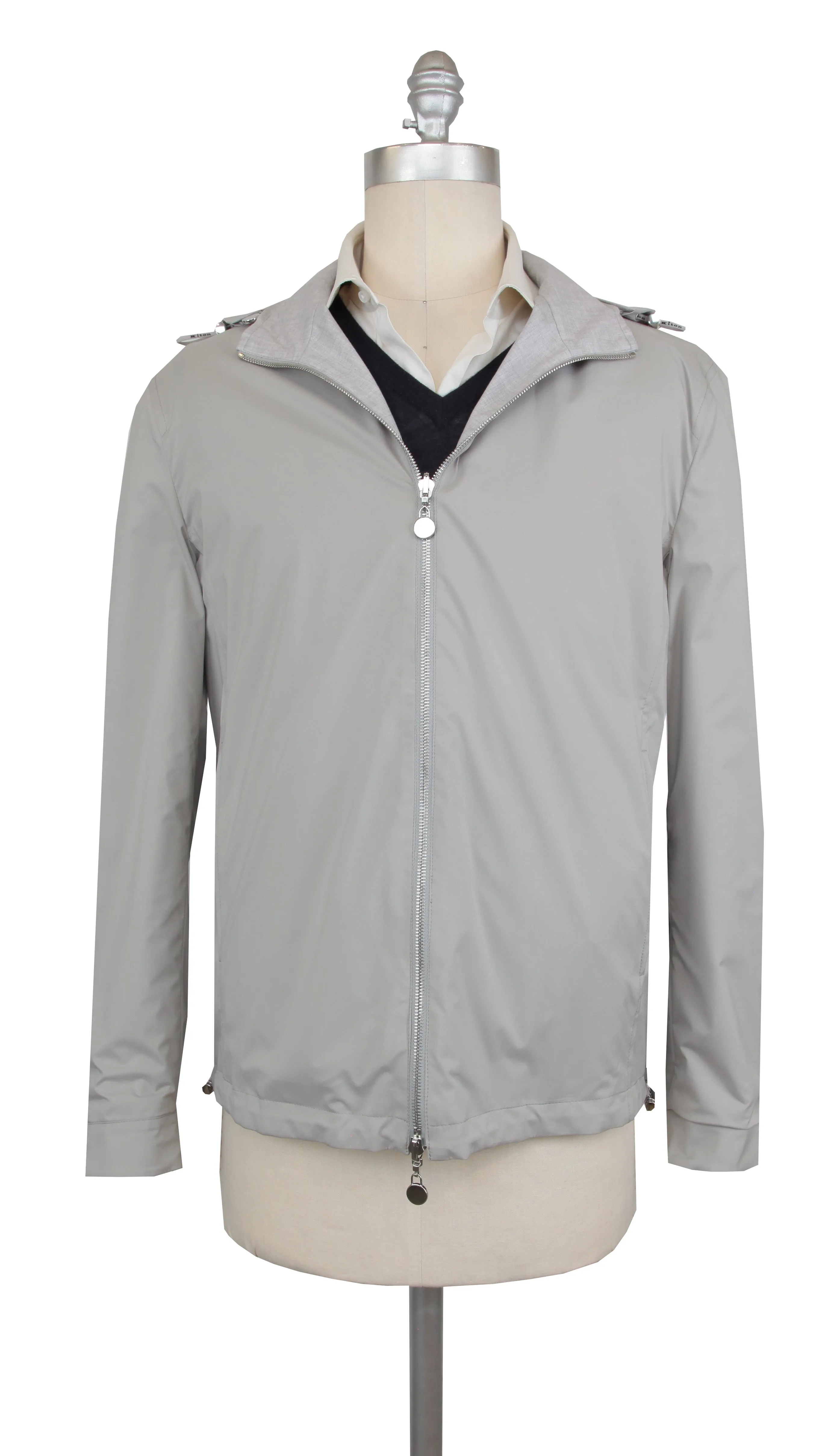 Kiton Light Gray Reversible Windbreaker