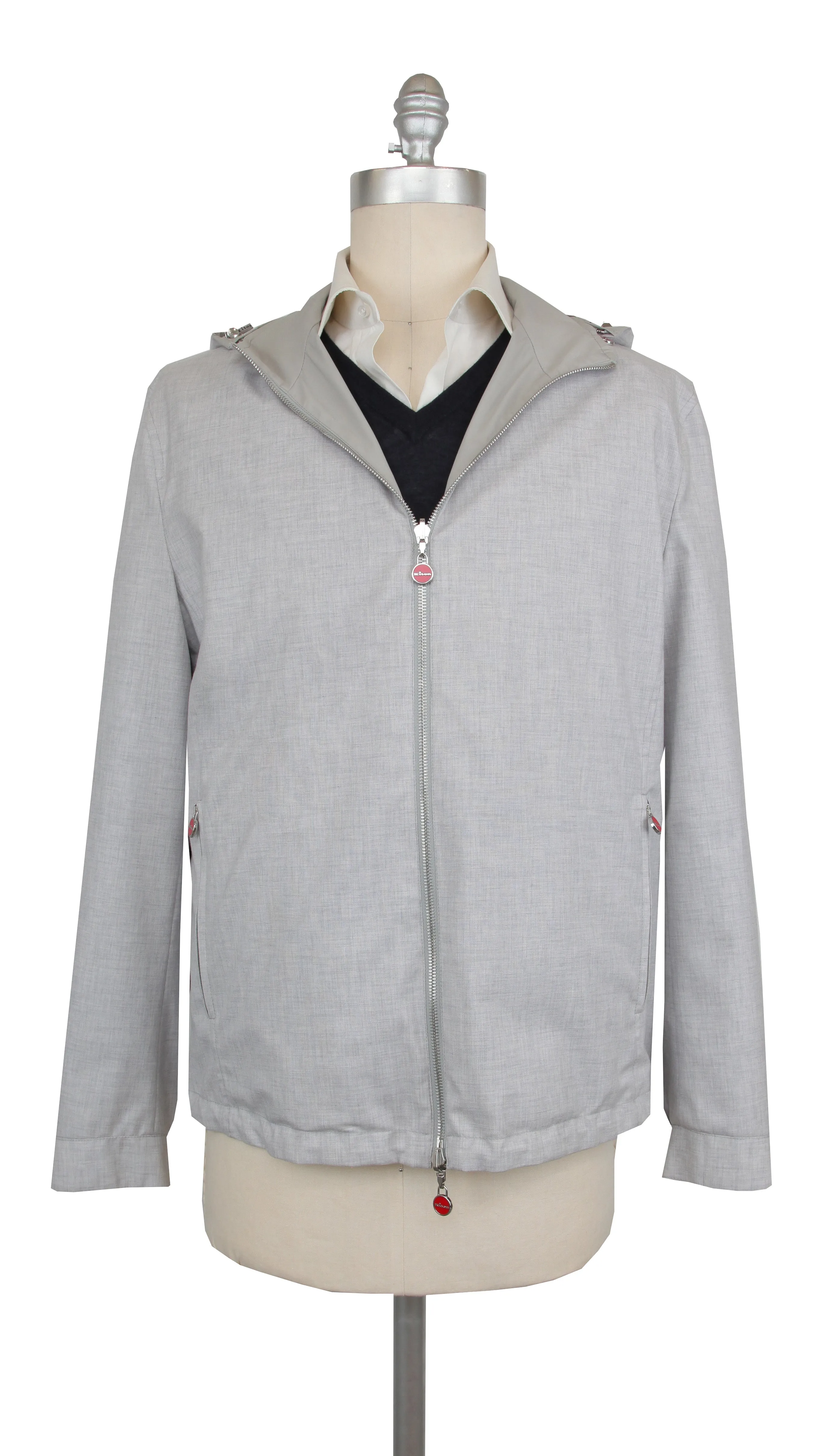 Kiton Light Gray Reversible Windbreaker