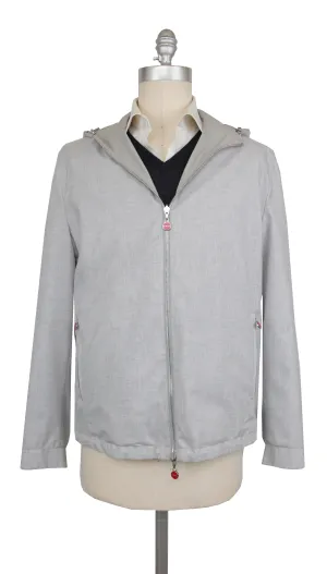 Kiton Light Gray Reversible Windbreaker