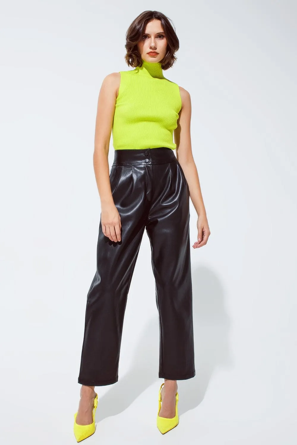 Knitted Lime Top Without Sleeves