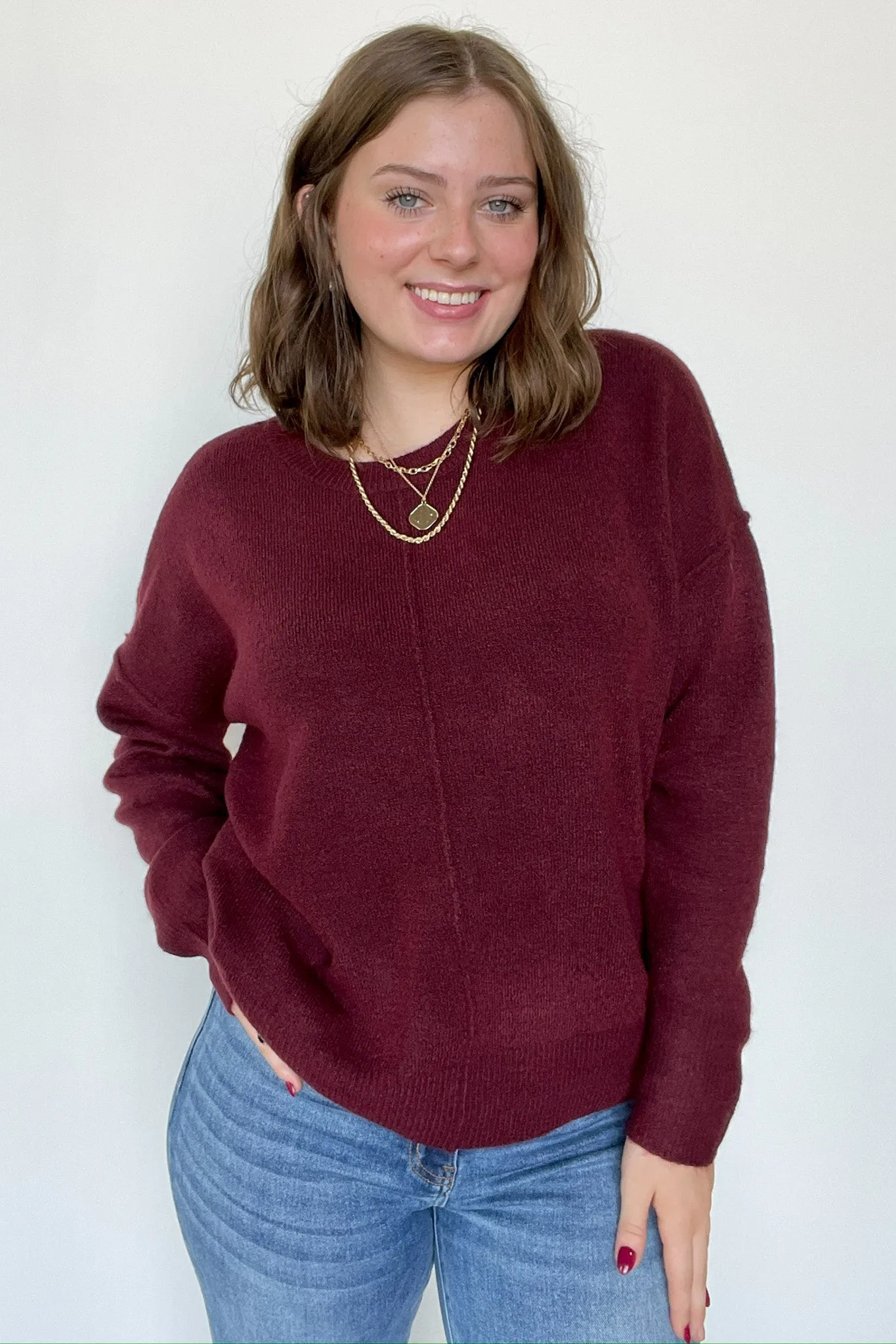 Kyah Front Seam Crewneck Sweater - FINAL SALE