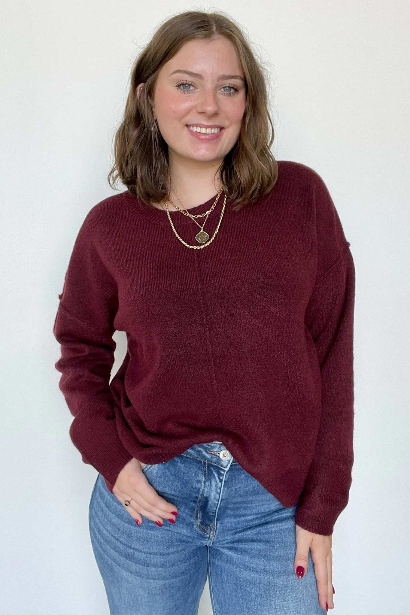 Kyah Front Seam Crewneck Sweater - FINAL SALE
