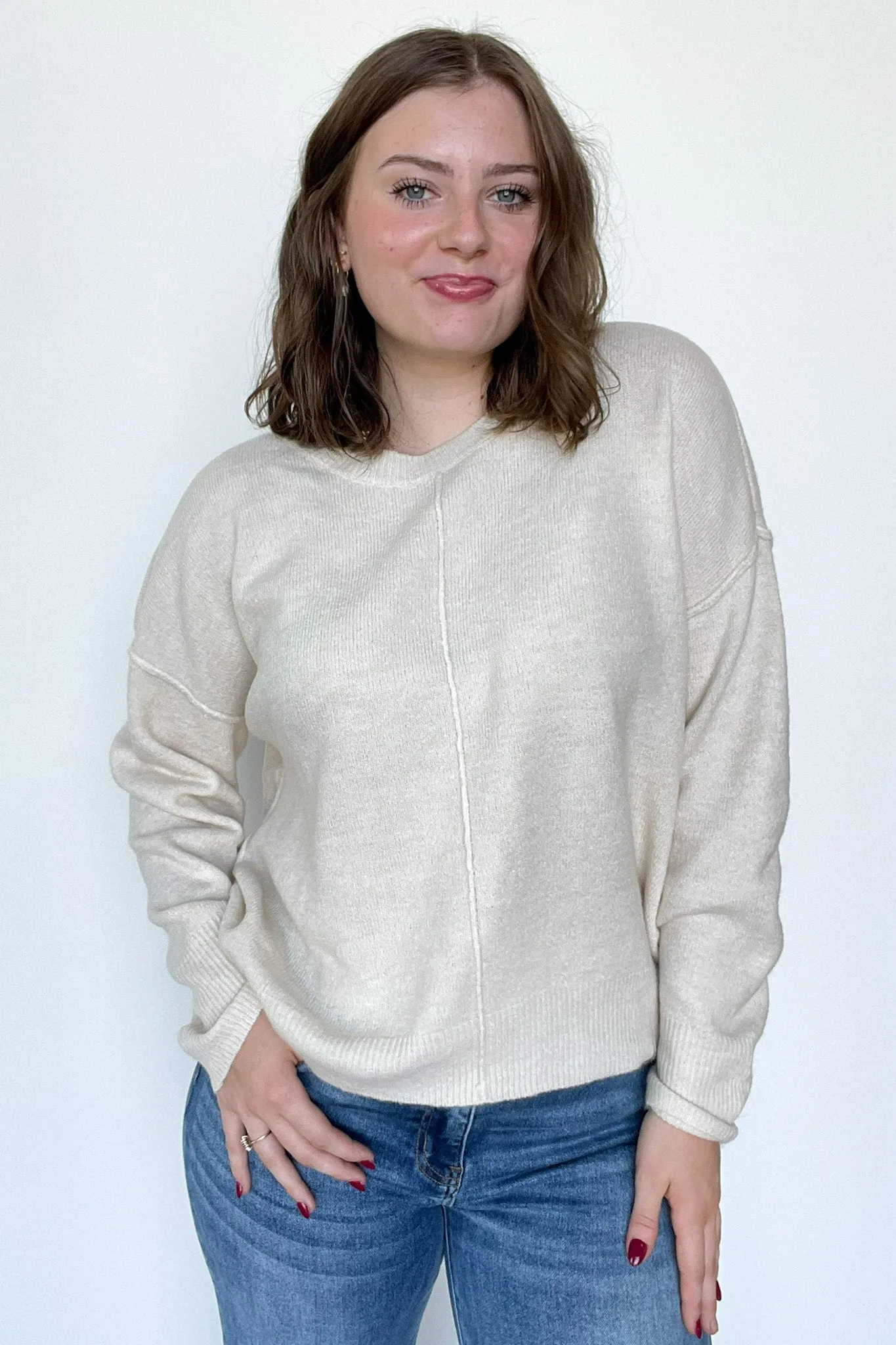 Kyah Front Seam Crewneck Sweater - FINAL SALE