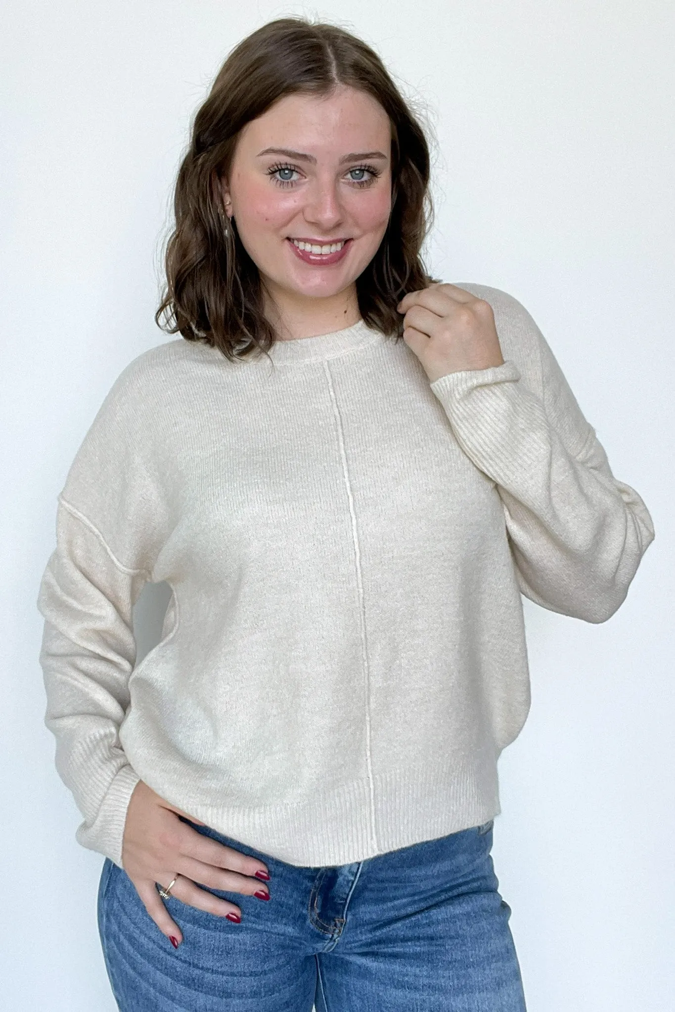 Kyah Front Seam Crewneck Sweater - FINAL SALE