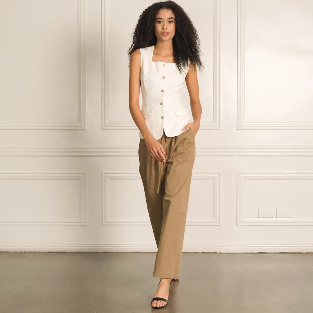 Leticia Square Neck Button-Up Vest