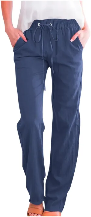 Linen Pants for Women Reduced, Linen Pants Women Plus Size Tall,Cotton Linen Beach Pants Women