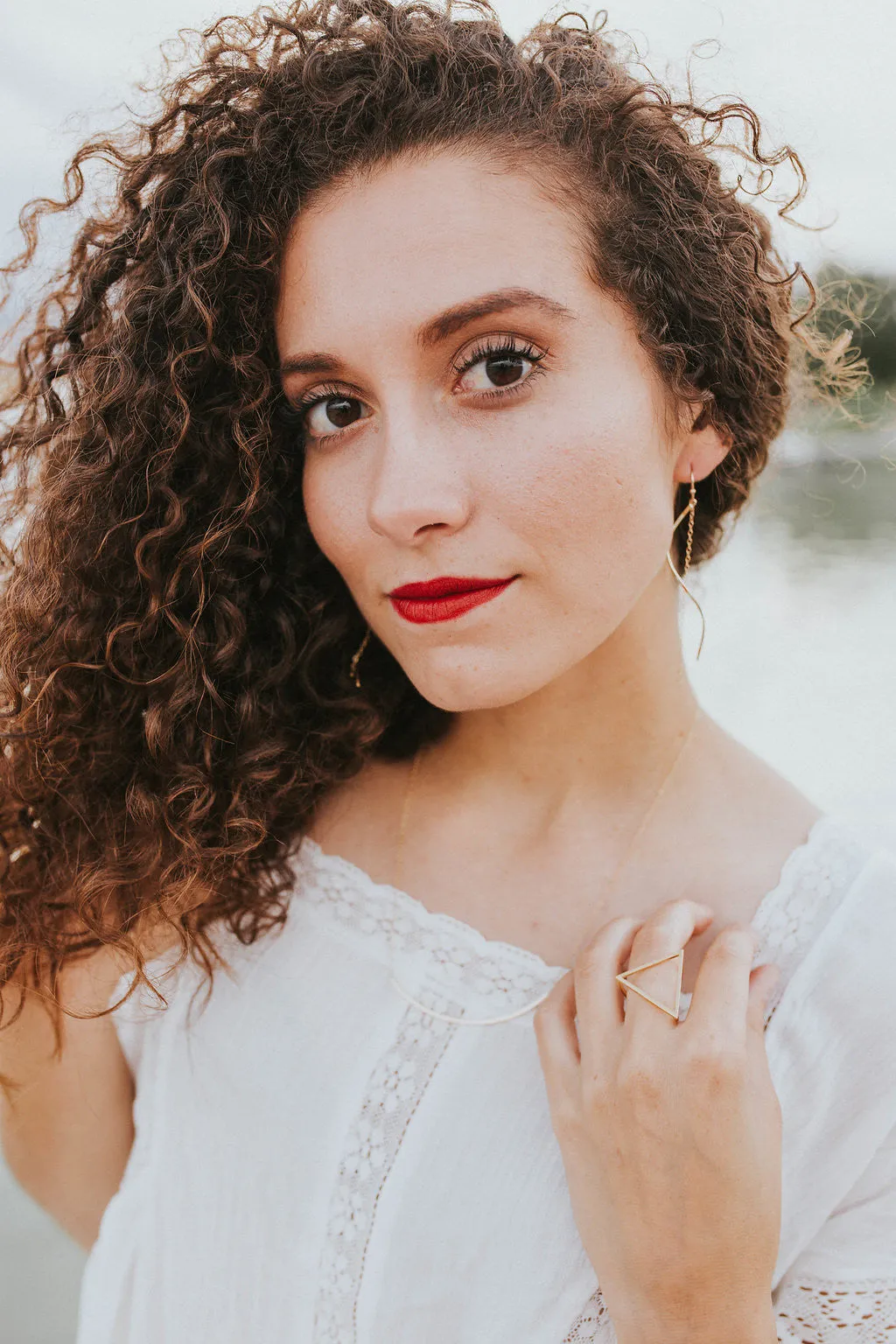 Long Twirl Chain Earrings
