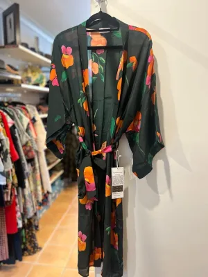 Longline Silk Kimono - Chorizema