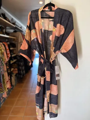 Longline Silk Kimono -Wild Safari