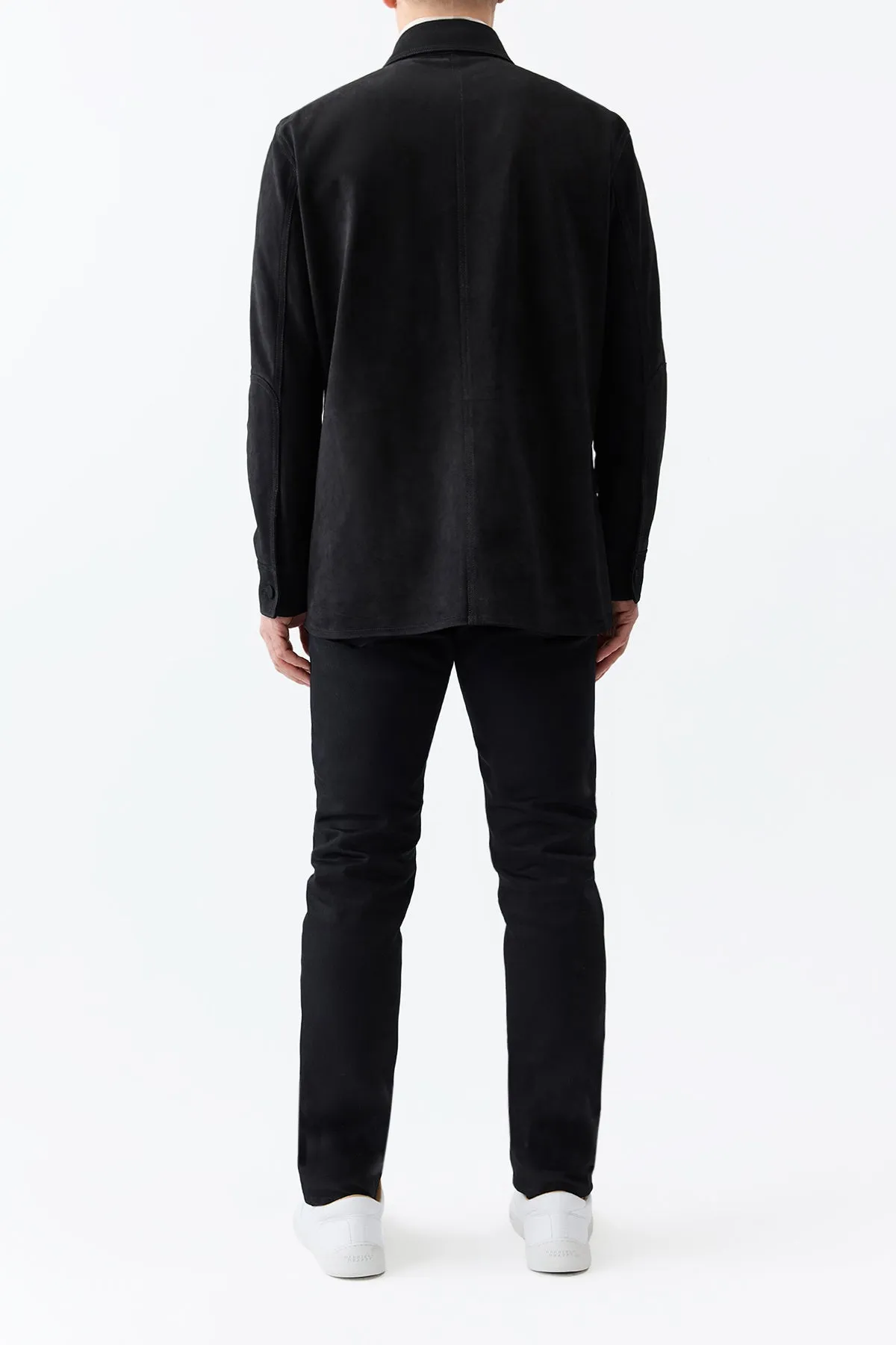 Lucas Overshirt in Black Suede