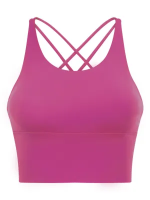 Lychee Pink "Elizabeth" Open Back Longline Sports Bra