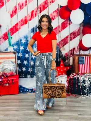 Mineral Washed Star Print Denim Pants (Reg)
