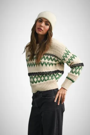 Multi Color Aztec Pattern Sweater Top