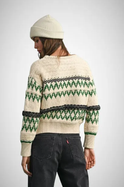 Multi Color Aztec Pattern Sweater Top