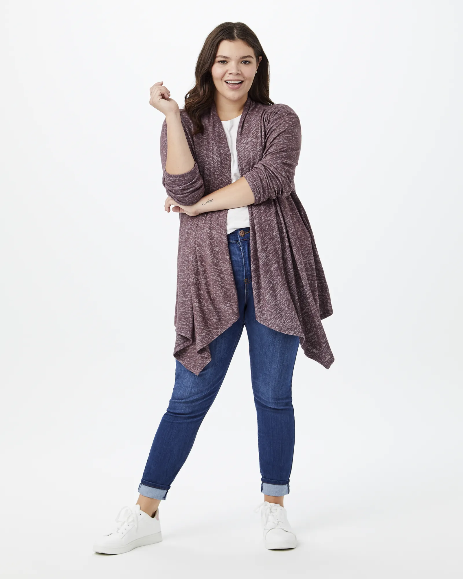Nisha Waterfall Cardigan | Mauve