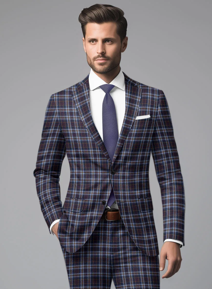 Noble Adrianna Check Wool Silk Linen Jacket