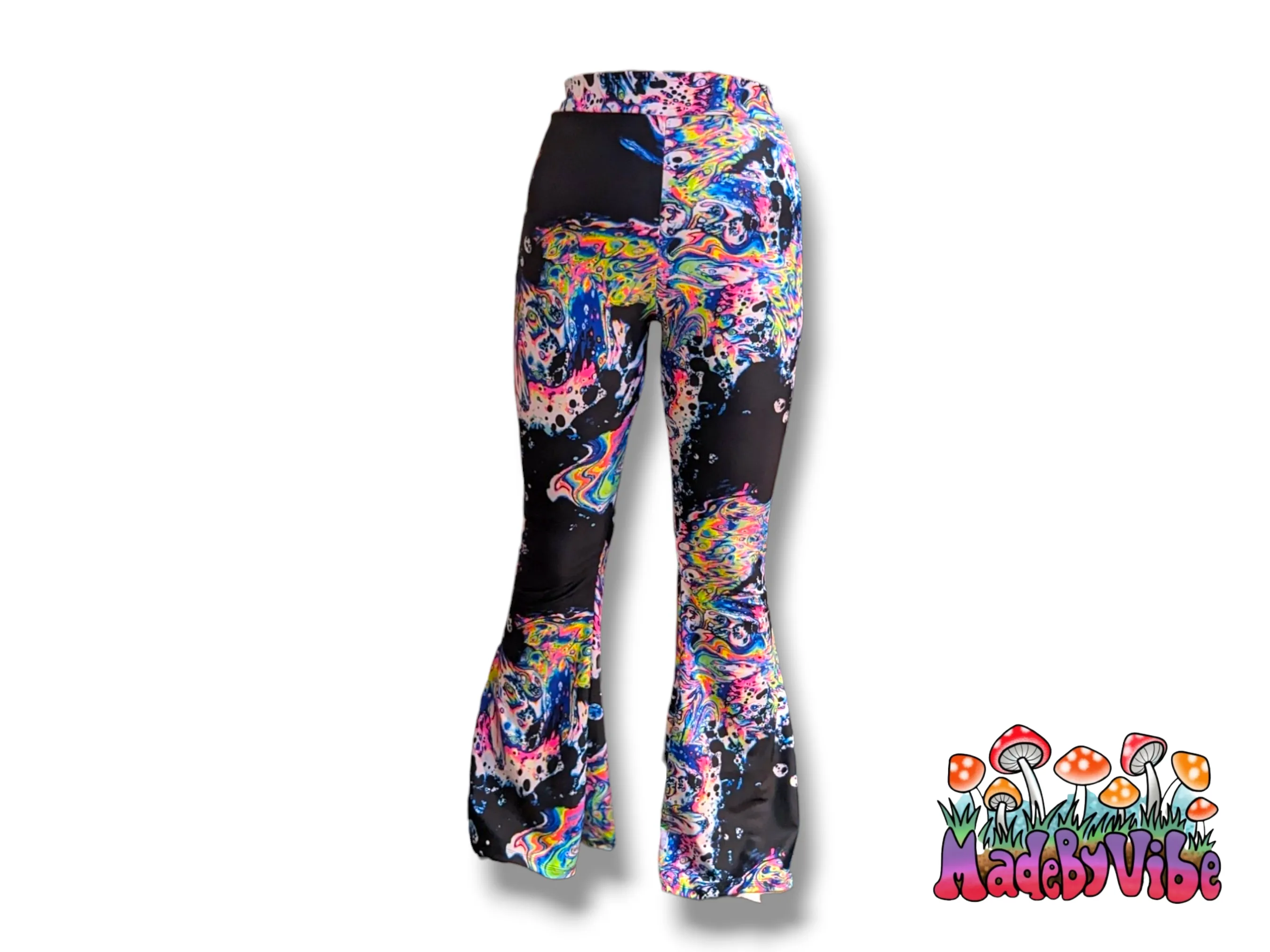 Oil Slick Flare Pants - UV Reactive - Ready to Ship
