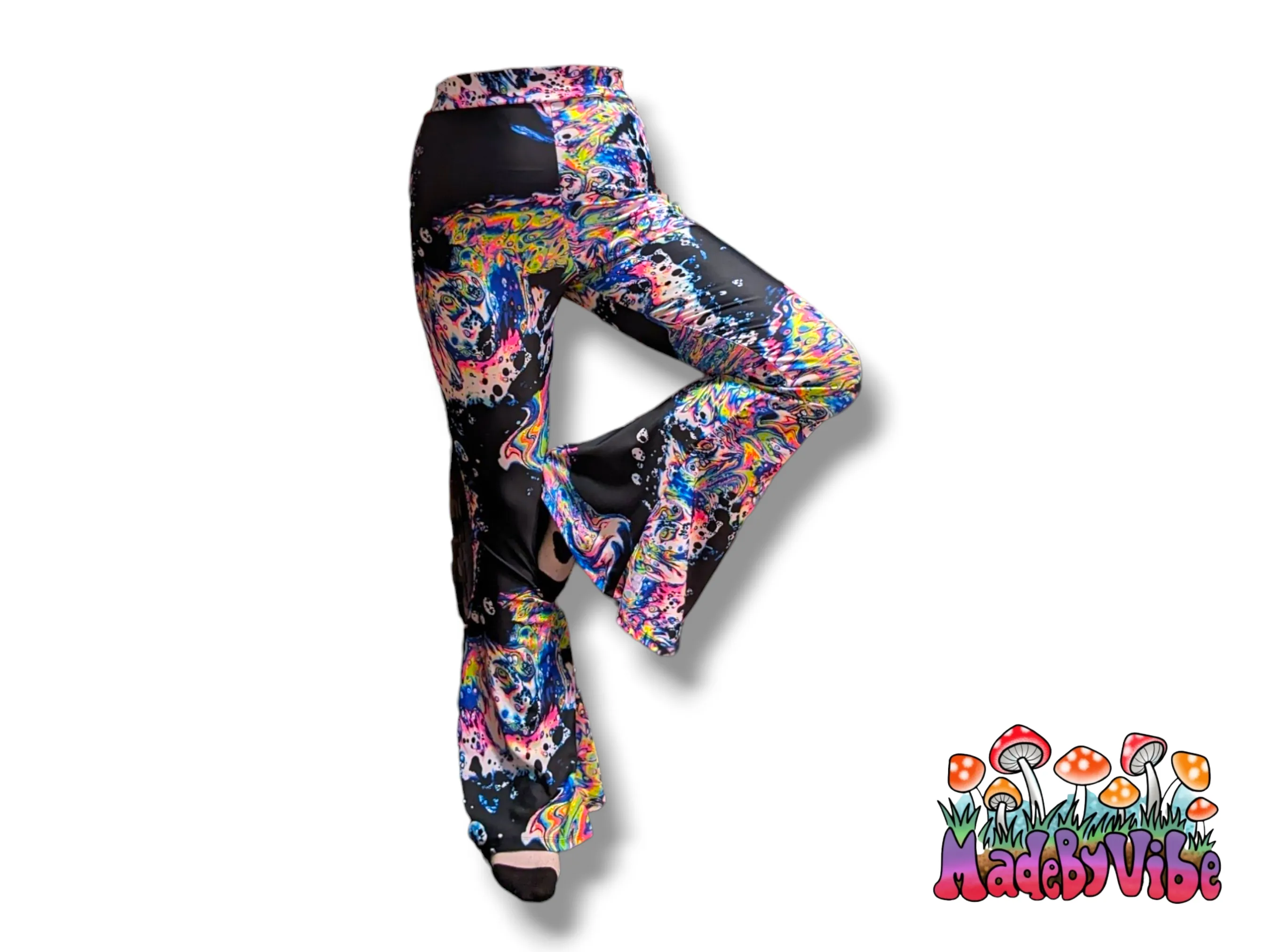 Oil Slick Flare Pants - UV Reactive - Ready to Ship