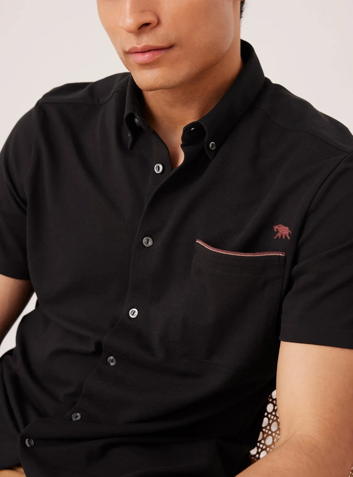 Opal Black Knit Shirt
