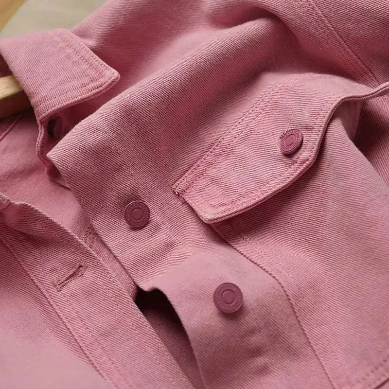 Oversized Pink Denim Jacket