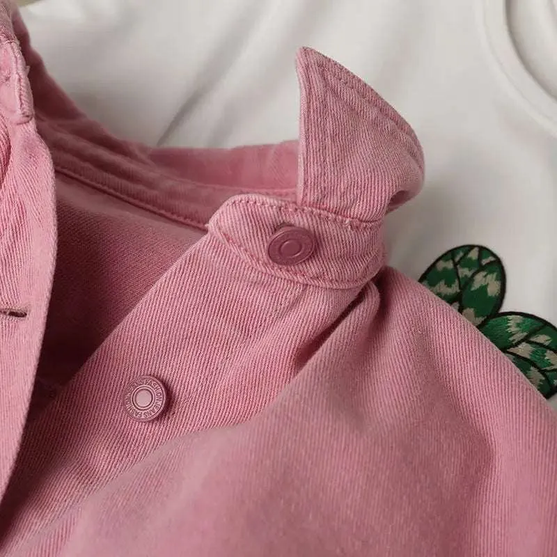 Oversized Pink Denim Jacket
