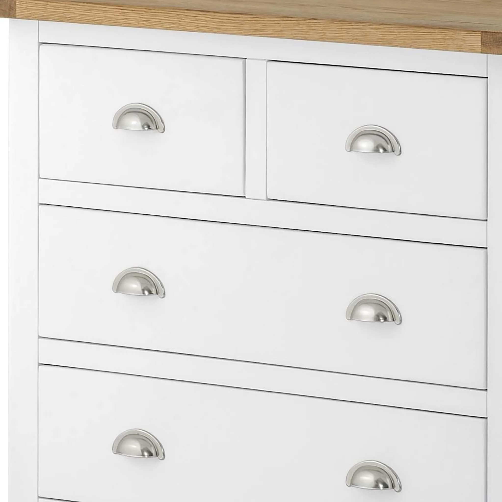 Padstow White 2 over 4 Drawer Chest