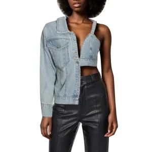 Patch Hollow Out Denim Jacket
