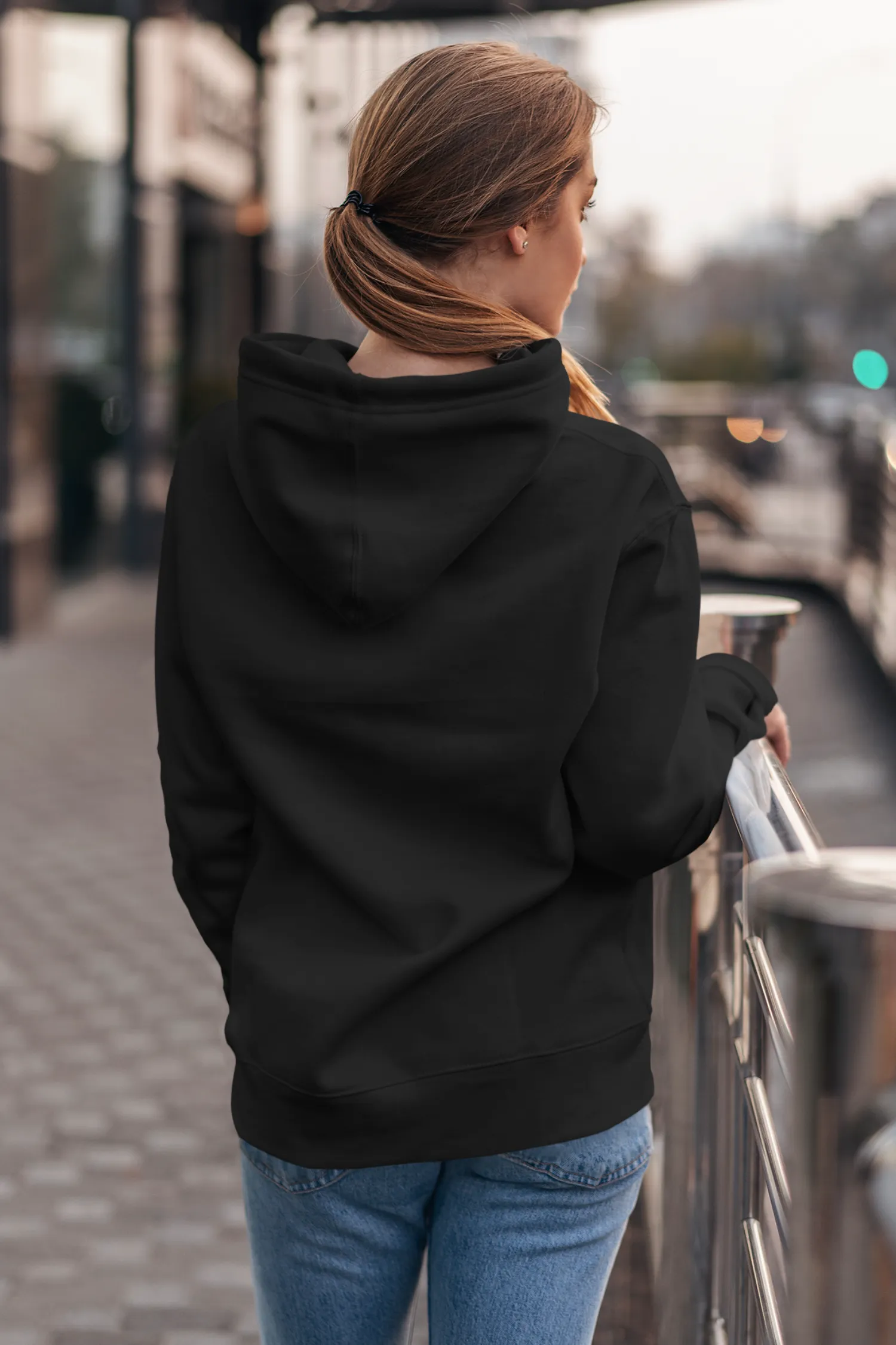 Plain Black Hoodie For Women