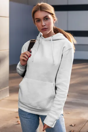 Plain White Hoodie For Women