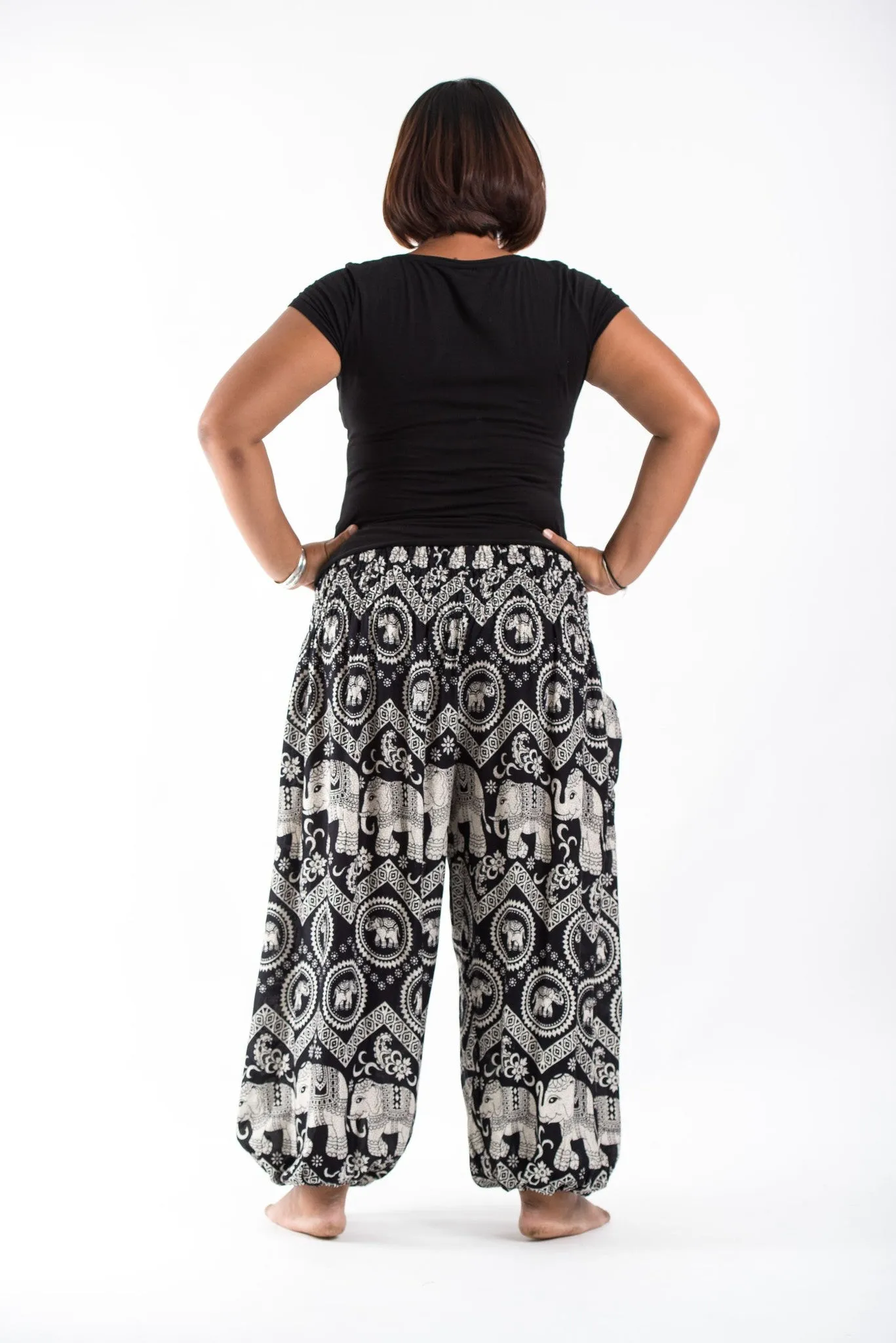 Plus Size Imperial Elephant Women's Elephant Pants in Black