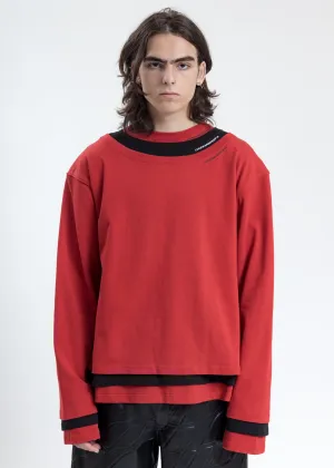 Red Triple Layer Crewneck
