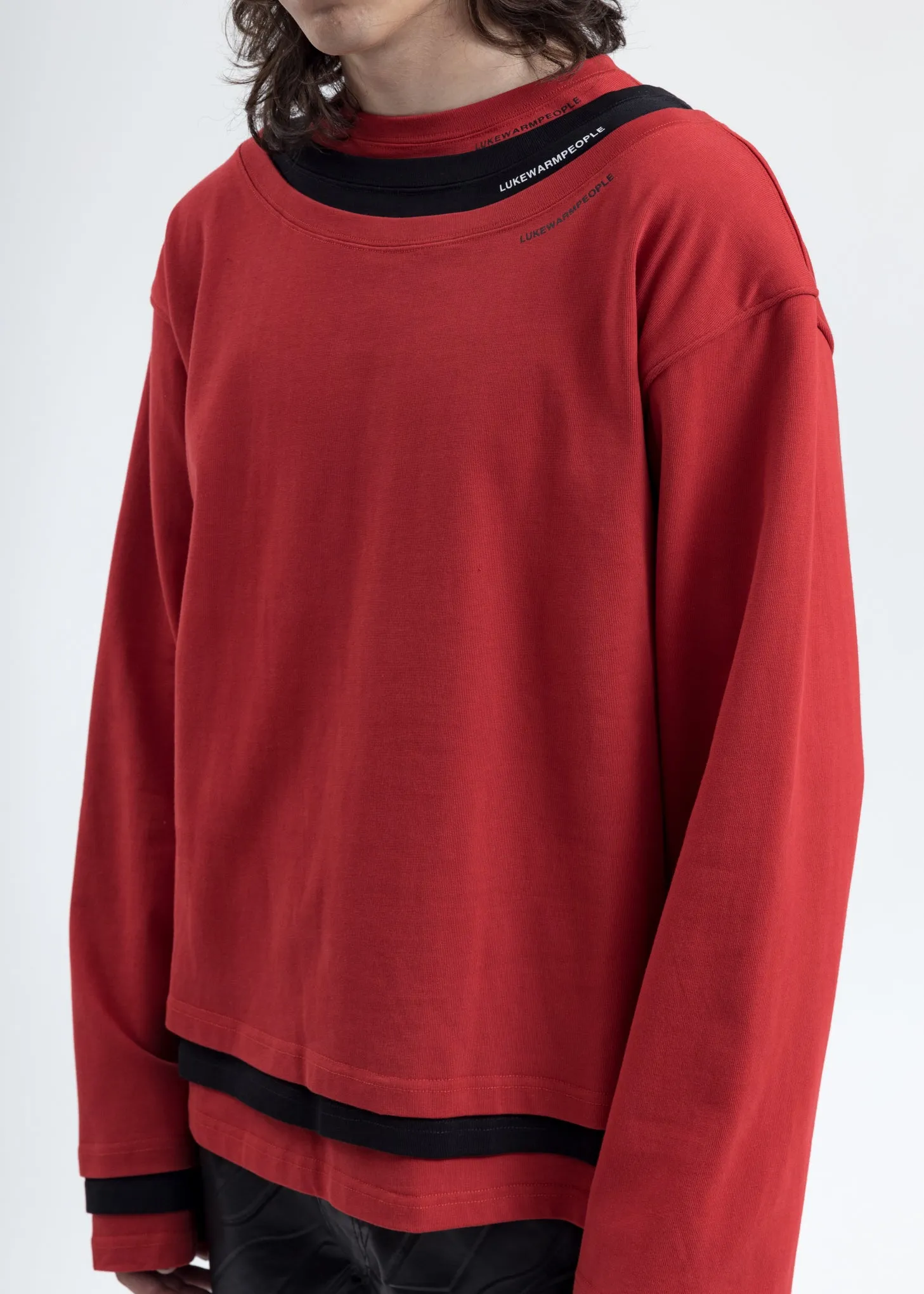 Red Triple Layer Crewneck