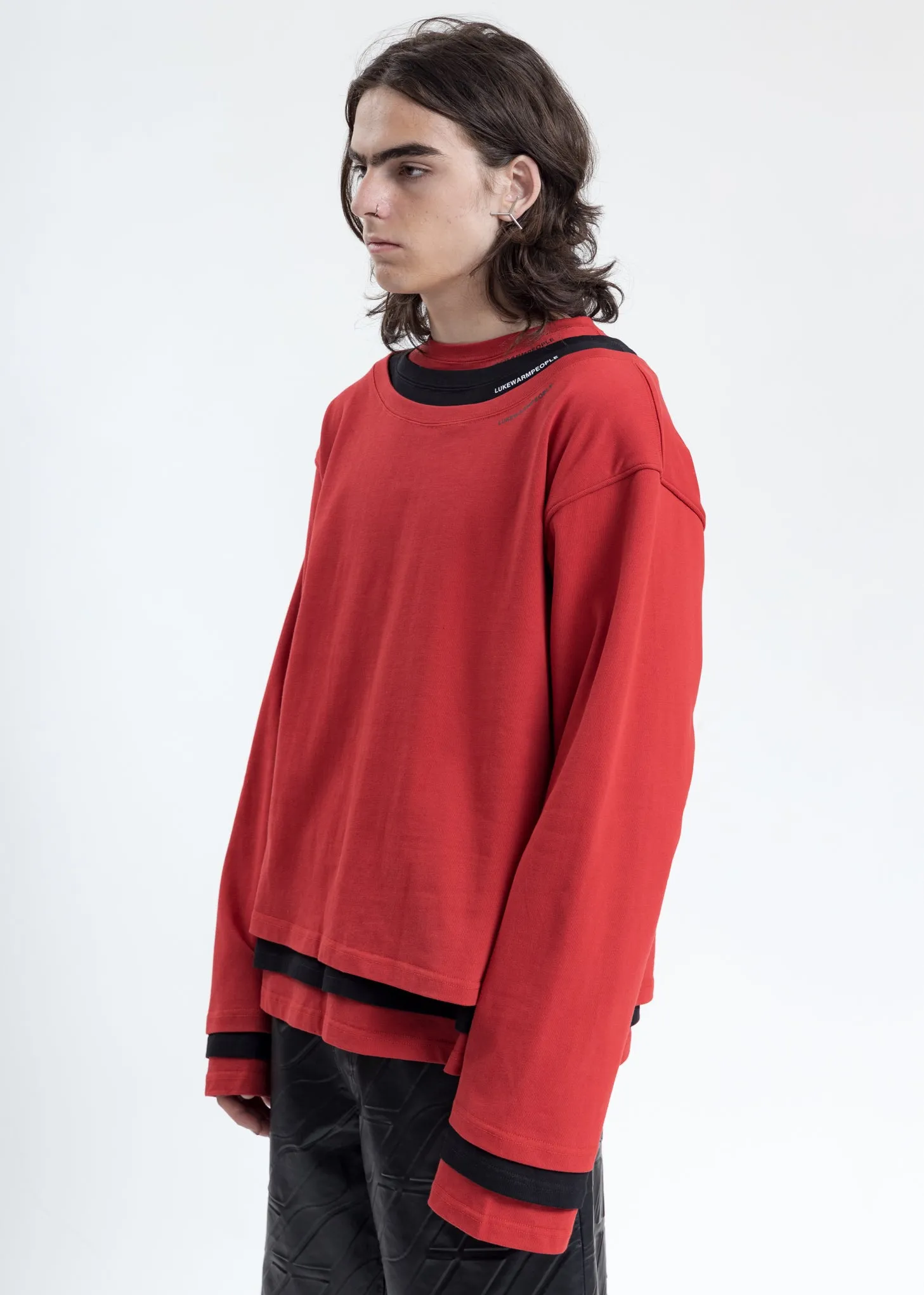 Red Triple Layer Crewneck
