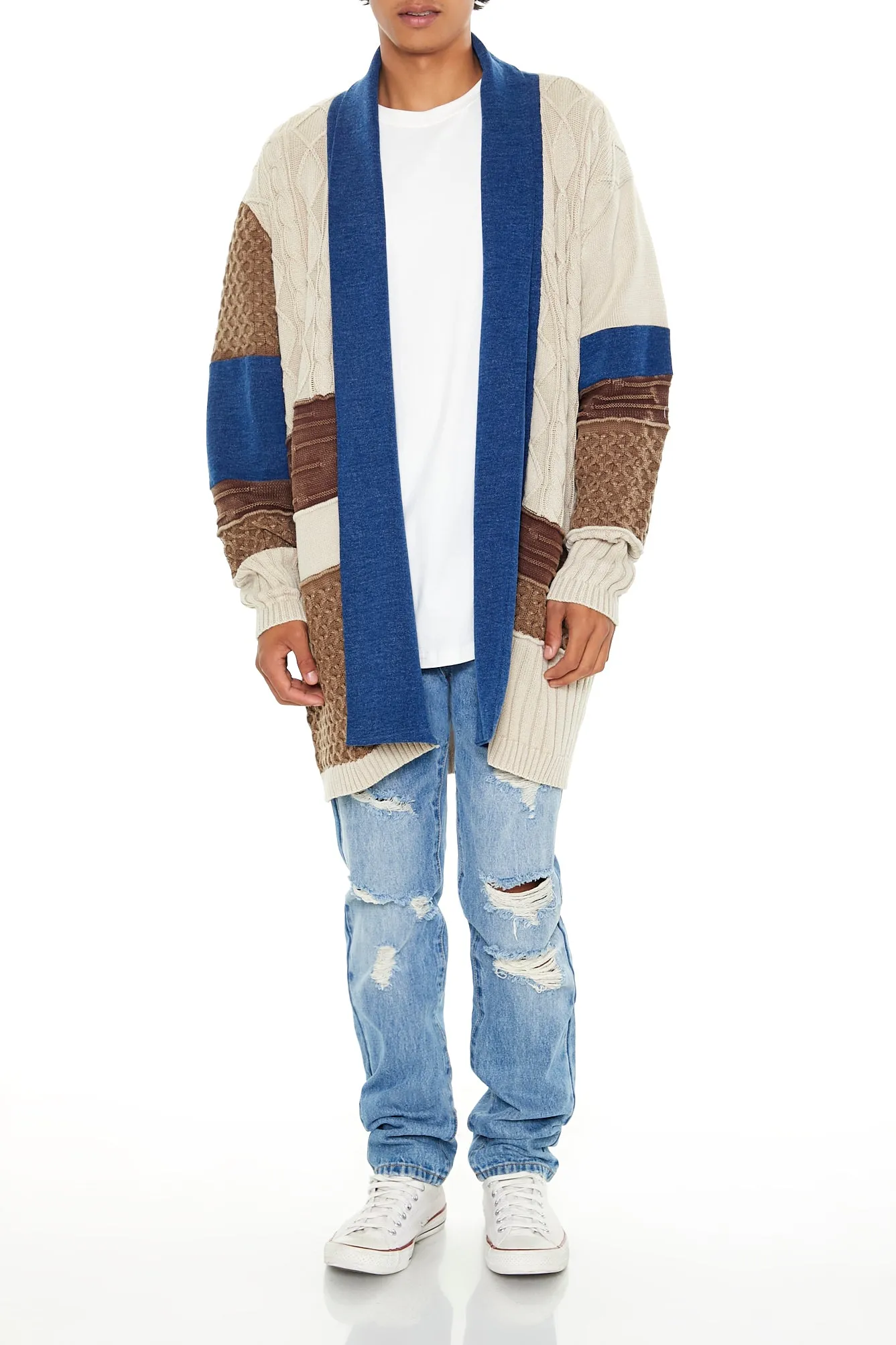 Reworked Colourblock Knit Cardigan