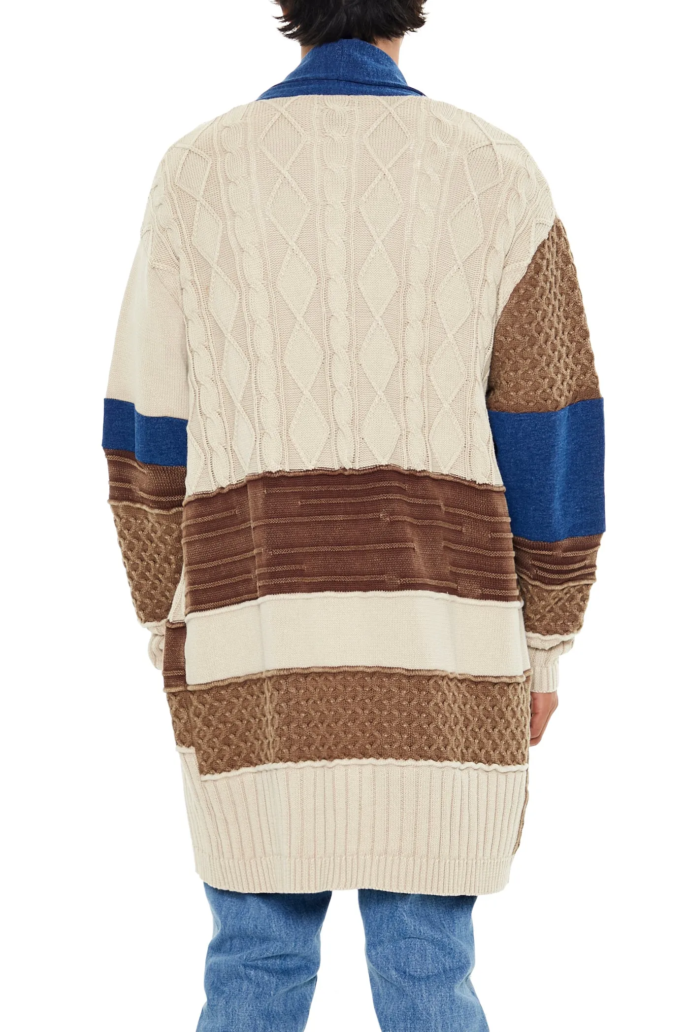 Reworked Colourblock Knit Cardigan