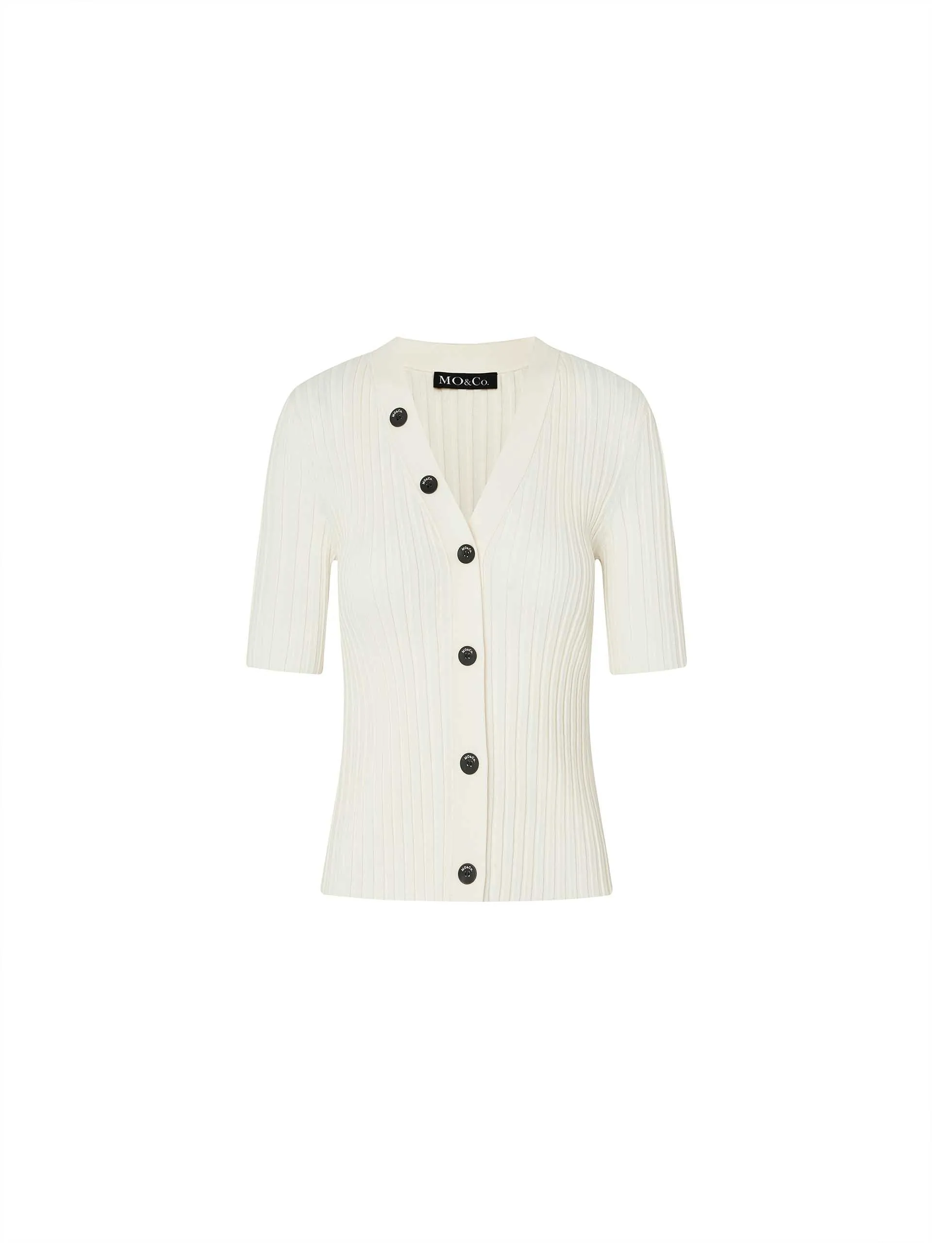 Ribbed Fitted Cardigan