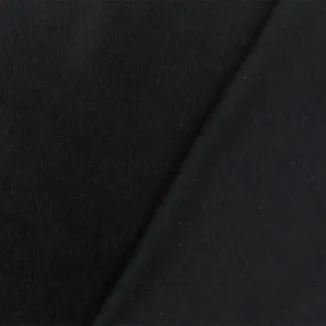 Simple Black Solid Stretch Cotton Terry Knit Fabric